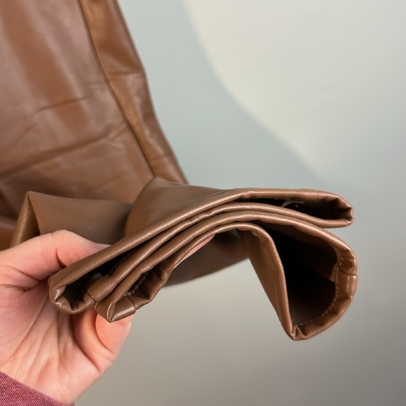 NWT J. Jill Vegan Leather Pants in Hickory Size XL Pull On Fleece Lined Stretchy - Picture 7 of 14